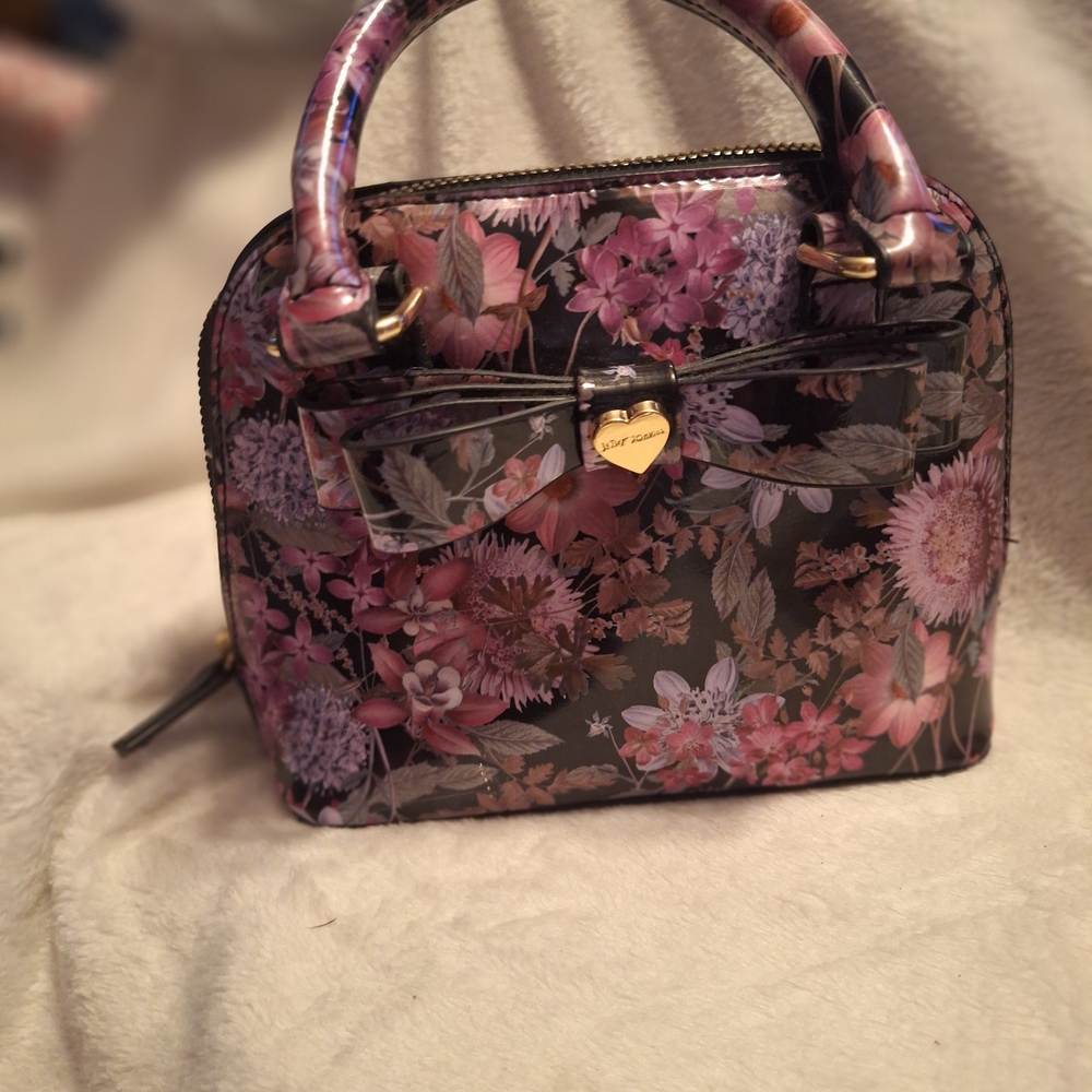 Betsey Johnson Pink Floral Mini Bag with Bow